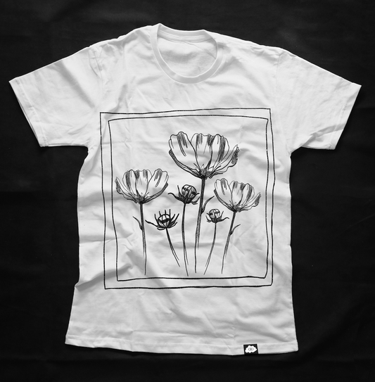 Poppy Sketch Frame Chest Heavy Weight Premium T-Shirt